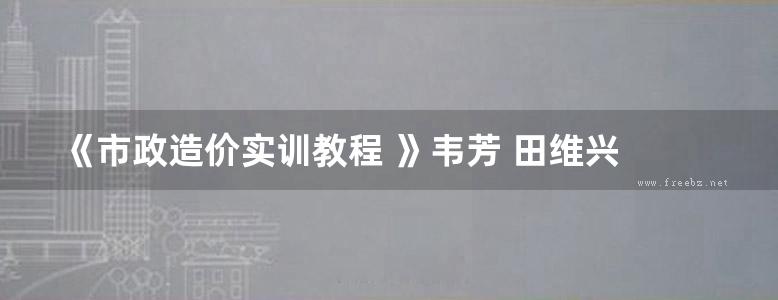 《市政造价实训教程 》韦芳 田维兴  2017 